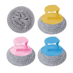 Kitchen Scrubbers for Dishes - Pot Scrubber Kitchen Cleaning Brush,4X Non-Scratch Short Handle Scouring Brush Pad, Stain Remover Cleaning Supplies for Pots and Pans, Grill, Sink