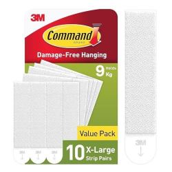Command Picture Hanging Strips, White, X-Large, 10 Pairs (20 Strips) - For Pictures, Frames, Mirrors, Wall Decor - Damage Free Hanging