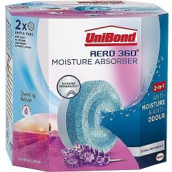 UniBond AERO 360° Moisture Absorber Lavender Garden Refill Tab, aromatherapy, ultra-absorbent and odour-neutralising, for AERO 360° Dehumidifier, Condensation Absorbers, Twin Pack (2 x 450g)