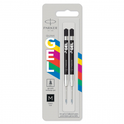 Parker Jotter Originals Gel Pen Refills | Smooth Black Gel Ink Refills | Medium Tip (0.7mm) | 2 Count